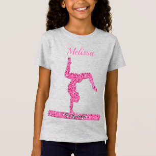 Camiseta Chica de Gimnasia Rosa Viga de equilibrio de deste