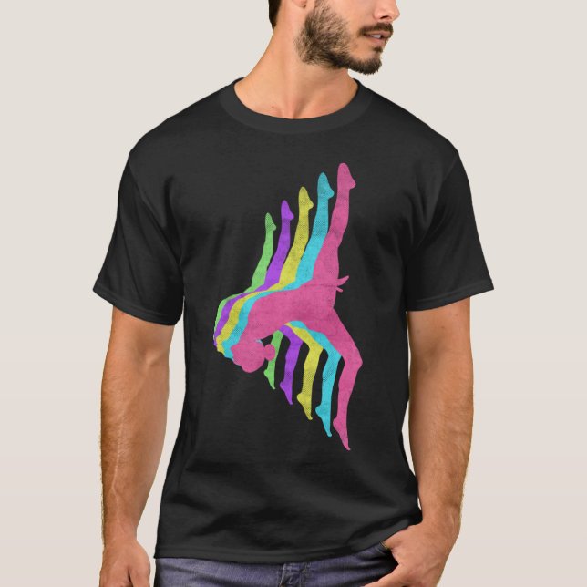 Camiseta Chica de gimnastas Flip Vault 80s Colors 1980s (Anverso)
