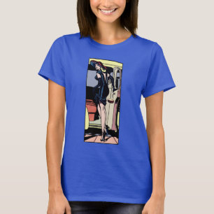 Camiseta Chica de glamour vintage Taxi Cab Retro Pinup