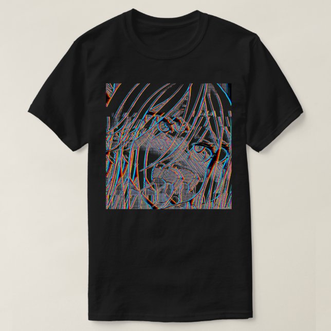 Camiseta Chica de Glitch Art Ecchi Otaku (Diseño del anverso)