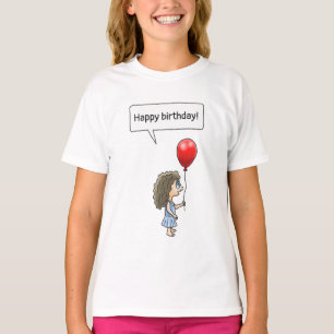 Camiseta Chica de globos de cumpleaños feliz