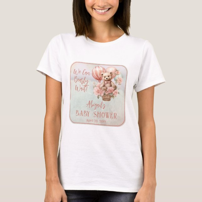 Camiseta Chica de globos de oseo Teddy Bear espera a Baby S (Anverso)