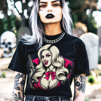 Camiseta Chica de Gótico Hot Vampire