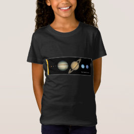 Camiseta Chica de gráfico de tamaños de planetas del sistem