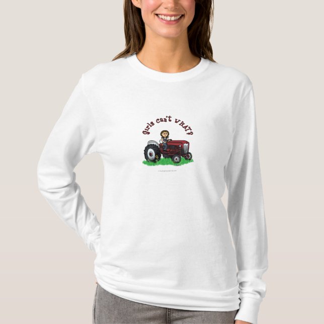 Camiseta Chica de granjero rojo claro (Anverso)