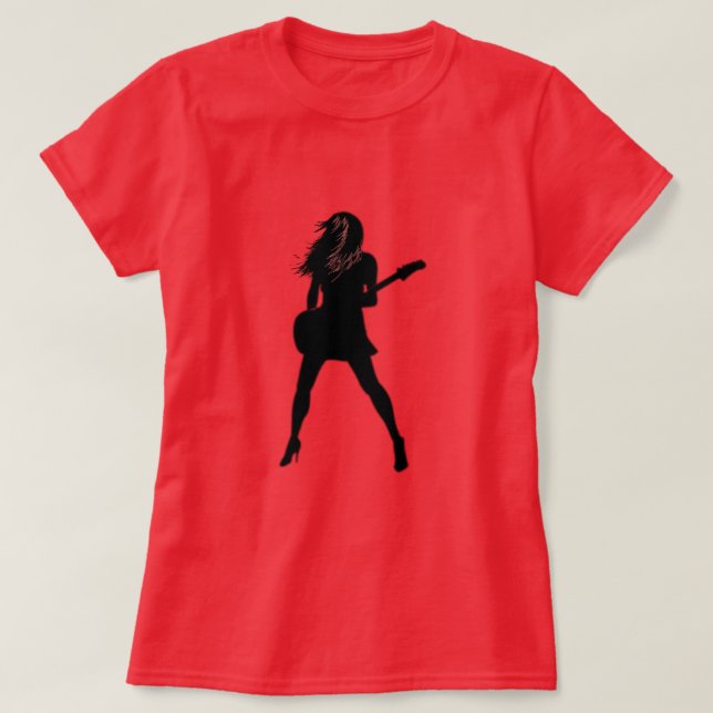 Camiseta Chica de guitarra (Diseño del anverso)
