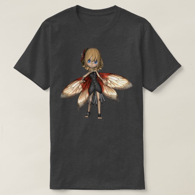 Camiseta Chica de hadas aladas estilo anime (Diseño del anverso)