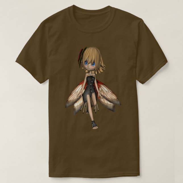 Camiseta Chica de hadas aladas estilo anime (Diseño del anverso)