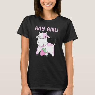 Camiseta Chica de heno Becerrita Cabeza Vida de granja Vaca
