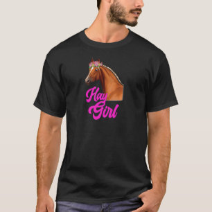 Camiseta Chica de heno Caballo Montar Carreras Ecuestre Chi
