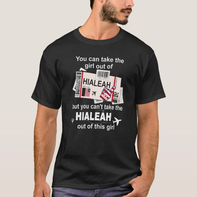 Camiseta Chica de Hialeah Boarding Pass Flight Ticket Hia (Anverso)