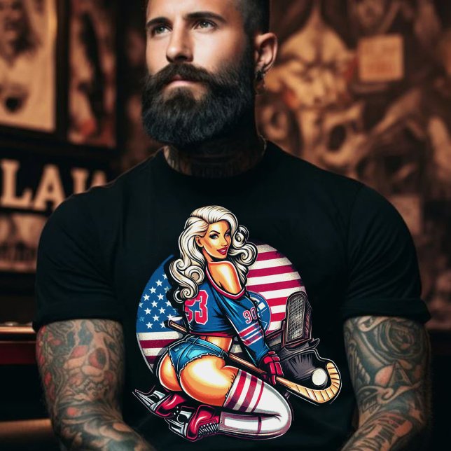 Camiseta Chica de hockey caliente (Subido por el creador)