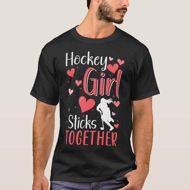 Camiseta Chica de hockey compite con jugador de hockey (Anverso)