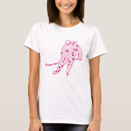 Camiseta Chica de hockey patinador Silhouette Floral rosa