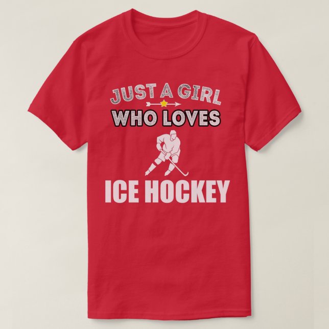 Camiseta Chica de hockey sobre hielo ama el regalo divertid (Diseño del anverso)