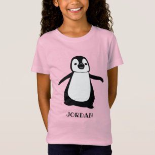 Camiseta Chica de ilustracion de pingüino lindo y personali