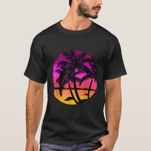 Camiseta Chica de Isla Tropical Retro Palm Summer