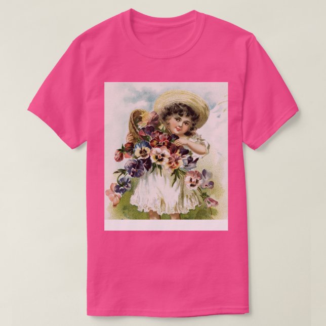 Camiseta Chica de Jardín de Vintage (Diseño del anverso)