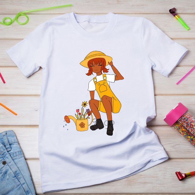 Camiseta Chica de jardinería con flores Chicas (Subido por el creador)