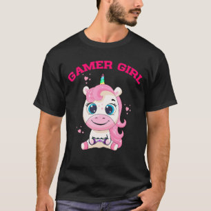 Camiseta Chica de juegos Unicornio Juego Cuto de video Muje