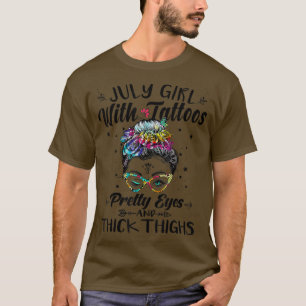 Camiseta Chica de julio con tatuajes Bonitos ojos gruesos m