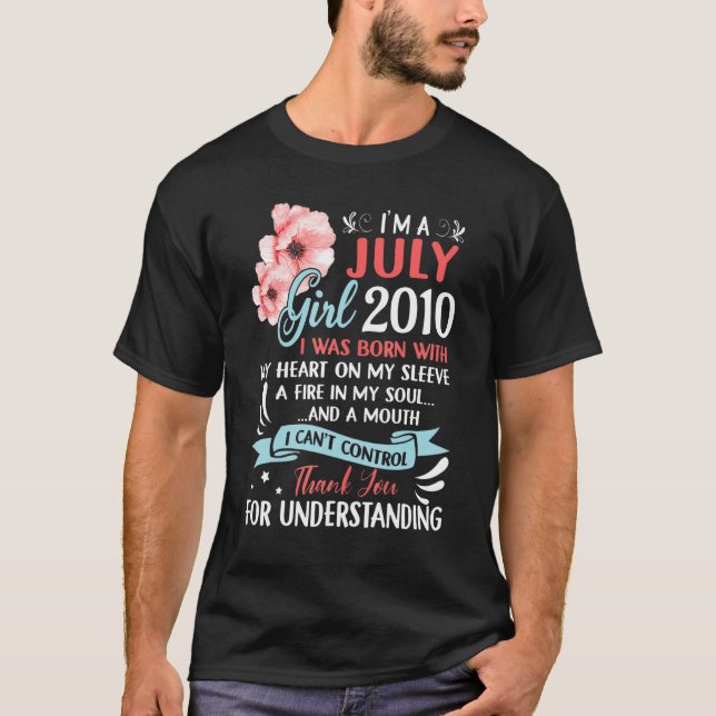 Camiseta Chica de julio de 2012 10º cumpleaños 10 años (Anverso)