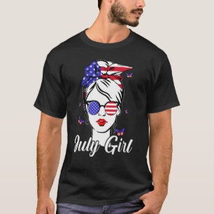 Camiseta Chica De Julio Wink Oye America Bandera 4 De Julio