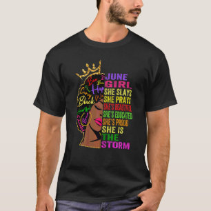 Camiseta Chica de Junio de Mujeres Says y Reza Cumpleaños d