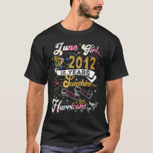 Camiseta Chica de junio retro vintage 2012 10 años de edad 