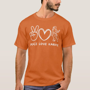 Camiseta Chica de karate de amor en paz Retro Karate Chica