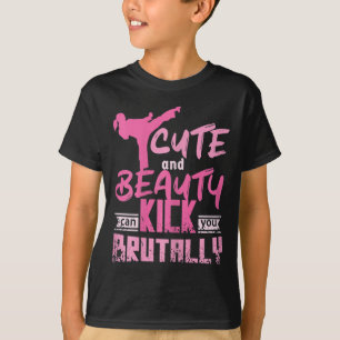 Camiseta Chica de karate kickboxing femenino lindo y bellez