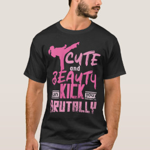 Camiseta Chica de karate y kickboxing femenino lindo y bell