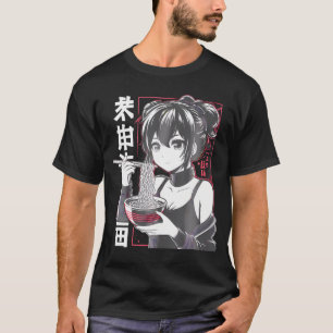 Camiseta Chica De Kawaii Anime Comer Fideos De Ramen Japone