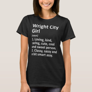Camiseta Chica de la ciudad de Wright Mo Misuri Funny City 