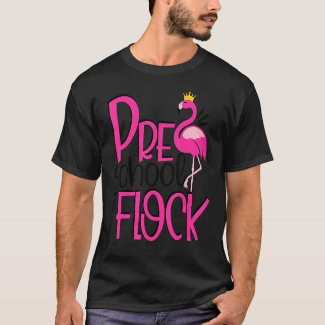 Camiseta Chica de la Escuadrón de Flamingo Rosado de Reloj  (Anverso)