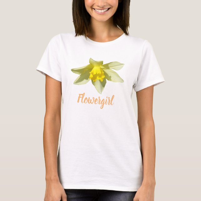 Camiseta Chica de la flor Círculo amarillo de la flor (Anverso)