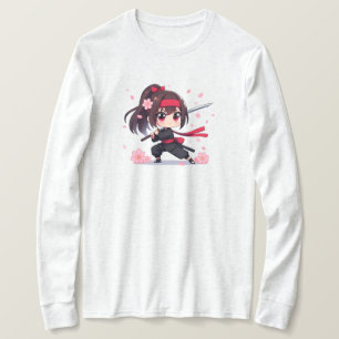 Camiseta Chica de la floración guerrera de ninja
