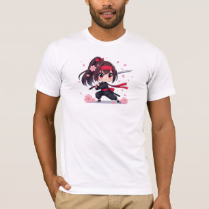 Camiseta Chica de la floración guerrera de ninja