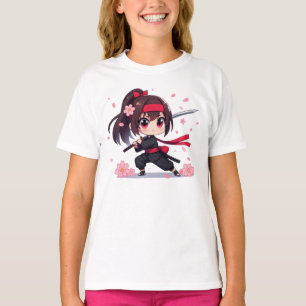 Camiseta Chica de la floración guerrera de ninja