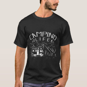 Camiseta Chica de la fogata al aire libre de la naturaleza