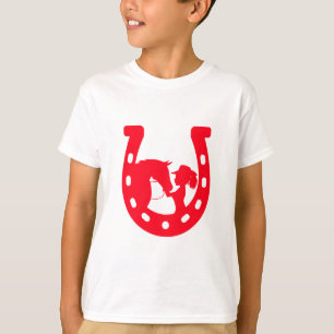Camiseta Chica de la herradura roja y caballo