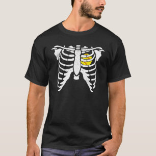 Camiseta Chica de la Jaula de Halloween Skeleton Softball