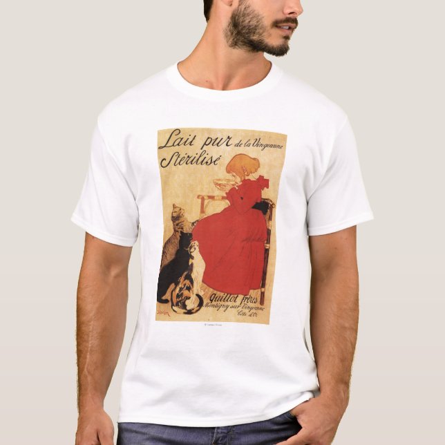 Camiseta Chica de la leche de Vingeanne con los gatos (Anverso)