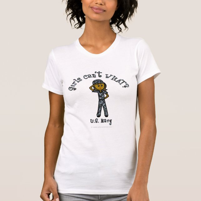 Camiseta Chica de la Marina Negra EE.UU. (Anverso)