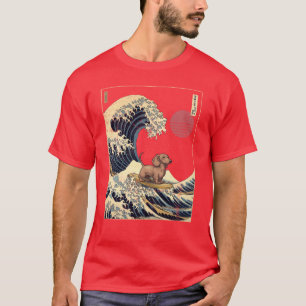 Camiseta Chica de la ola de surf japonesa de Kanagawa Dachs