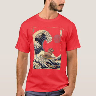 Camiseta Chica de la ola de surf japonesa de Kanagawa Dachs