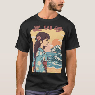 Camiseta Chica de la Ola Japonesa del Sueño de Verano