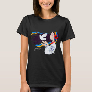 Camiseta chica de la paloma de la paz apoya posición de Ucr