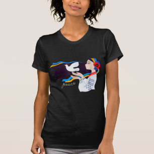 Camiseta chica de la paloma de la paz apoya posición de Ucr