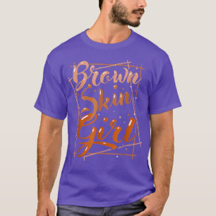 Camiseta Chica de la piel marrón Melanin negro Reina de la 